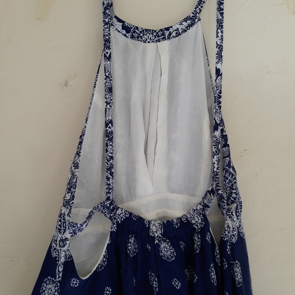AAKAA BLUE PRINTED MAXI DRESS - Picture 3 of 8